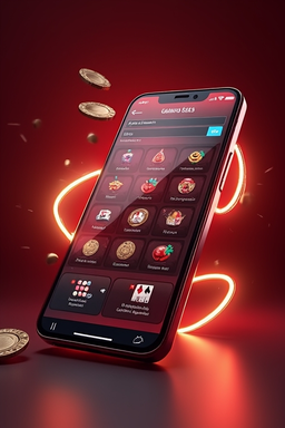 Smartphone showing casino app