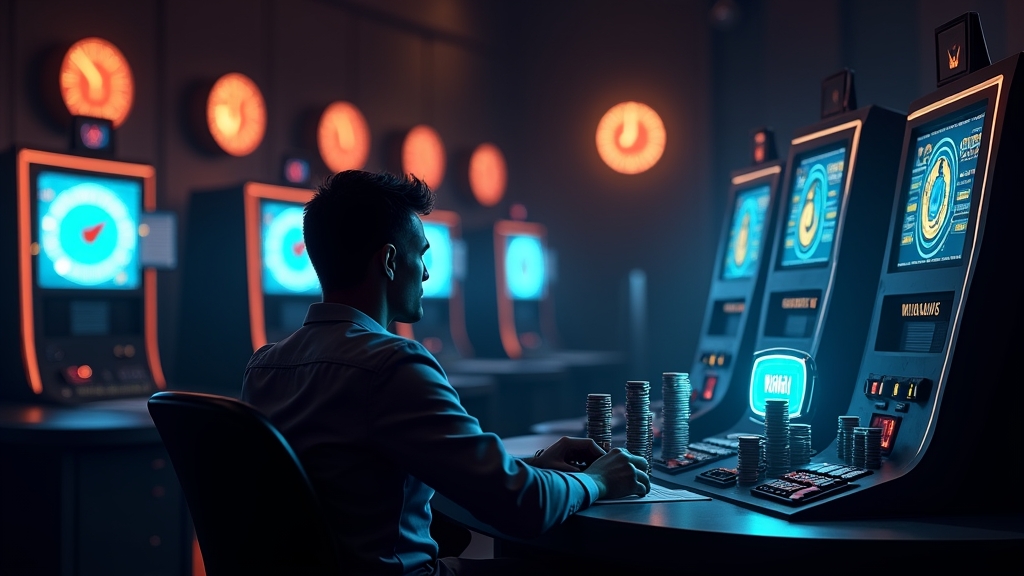 Neon casino cashier screen showing a player waiting for withdrawal approval